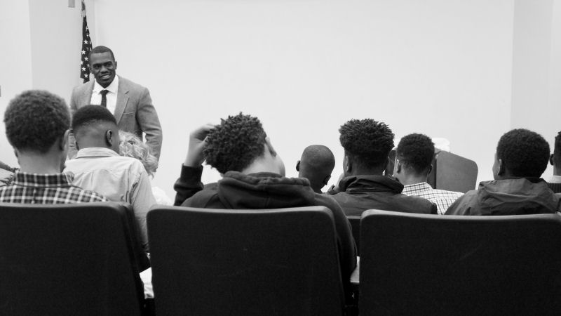 Rwenshaun Miller speaks on mental health among teenage males at the Jack and Jill Teen Symposium.